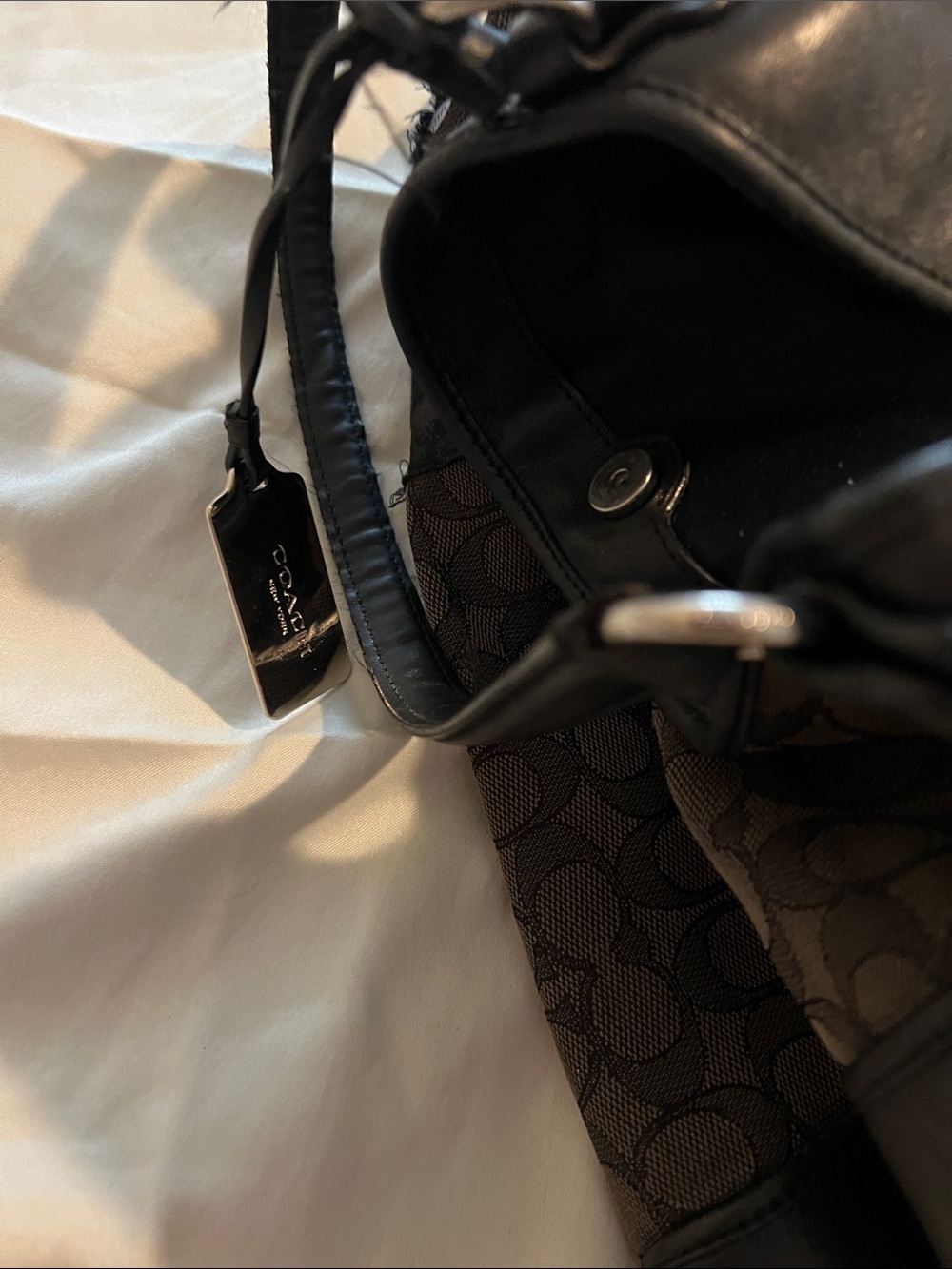 Coach Brown and Black Signature Shoulder Bag - Picture 6 of 16